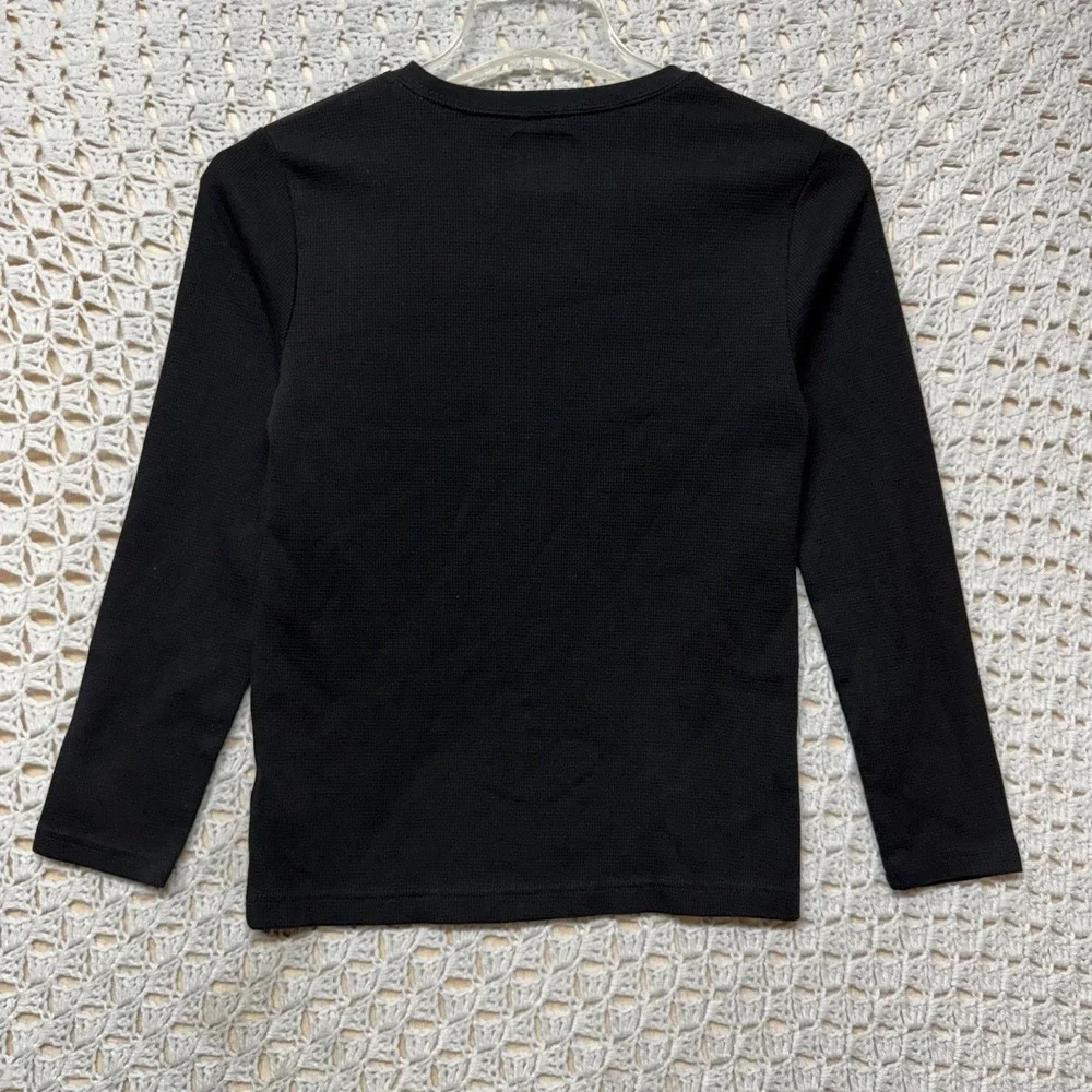 Hurley Thermal Shirt Boy's Youth Size 14/16 black Long Sleeve Winter School
